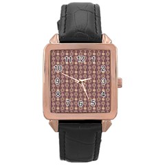 Mandala Flower 1 Mandala Flower  Rose Gold Leather Watch 