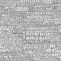 Kiss Me Before World War 3 Typographic Motif Pattern Play Mat (rectangle) by dflcprintsclothing