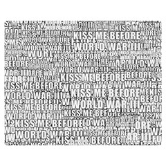 Kiss Me Before World War 3 Typographic Motif Pattern Two Sides Premium Plush Fleece Blanket (teen Size) by dflcprintsclothing