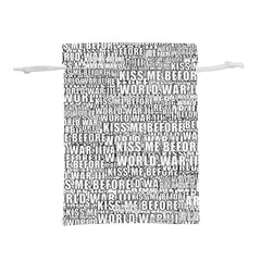 Kiss Me Before World War 3 Typographic Motif Pattern Lightweight Drawstring Pouch (s) by dflcprintsclothing