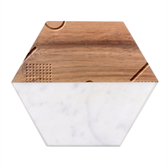 Colorful Labstract Wallpaper Theme Marble Wood Coaster (hexagon) 