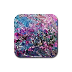 Pink Swirls Flow Rubber Coaster (square)