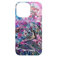Pink Swirls Flow Iphone 14 Pro Max Black Uv Print Case by kaleidomarblingart