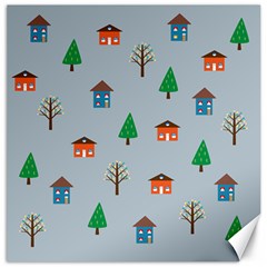 House Trees Pattern Background Canvas 20  X 20 