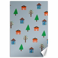 House Trees Pattern Background Canvas 20  X 30 