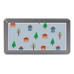 House Trees Pattern Background Memory Card Reader (mini)