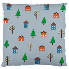 House Trees Pattern Background Large Cushion Case (one Side)