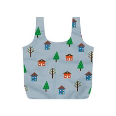 House Trees Pattern Background Full Print Recycle Bag (s)