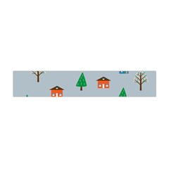 House Trees Pattern Background Premium Plush Fleece Scarf (mini)