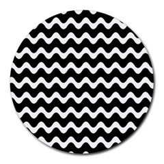 Wave Pattern Wavy Halftone Round Mousepad