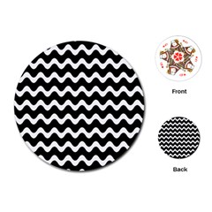 Wave Pattern Wavy Halftone Playing Cards Single Design (round)