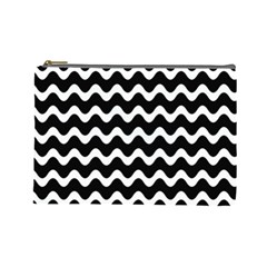 Wave Pattern Wavy Halftone Cosmetic Bag (large)