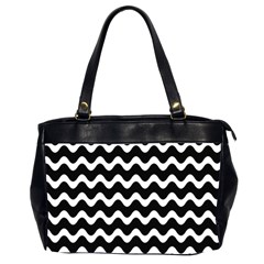 Wave Pattern Wavy Halftone Oversize Office Handbag (2 Sides)