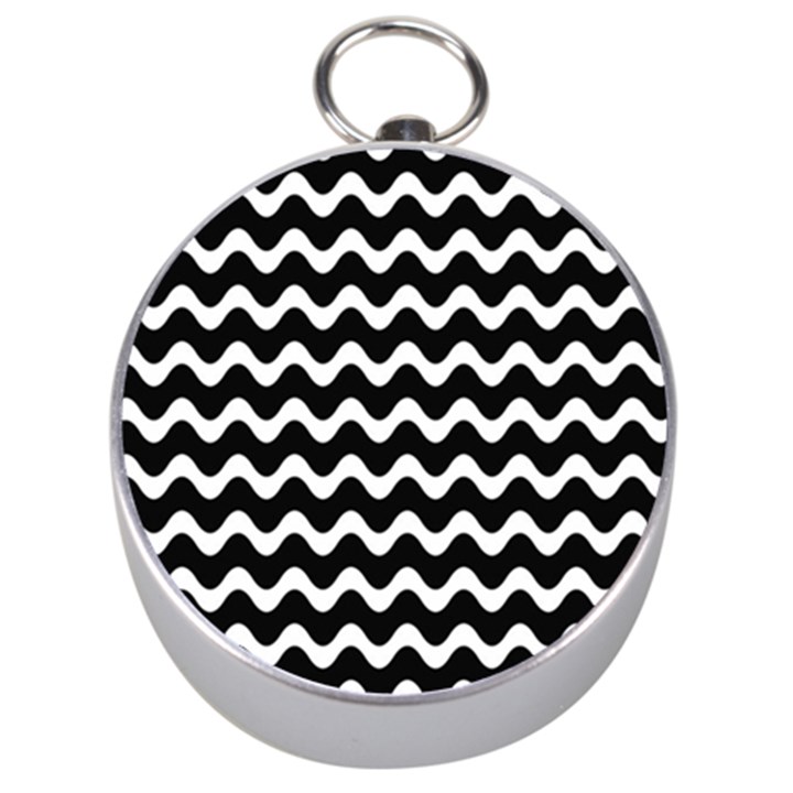 Wave Pattern Wavy Halftone Silver Compasses