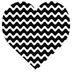 Wave Pattern Wavy Halftone Wooden Puzzle Heart