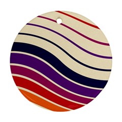 Angles Design Pattern Retro Round Ornament (two Sides)