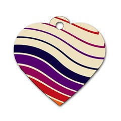 Angles Design Pattern Retro Dog Tag Heart (two Sides)