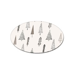 Christmas Tree Trees Nature Sticker Oval (100 Pack)