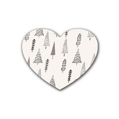 Christmas Tree Trees Nature Rubber Heart Coaster (4 Pack)