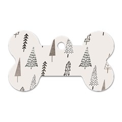 Christmas Tree Trees Nature Dog Tag Bone (one Side)