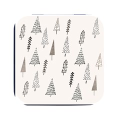 Christmas Tree Trees Nature Square Metal Box (black) by Maspions