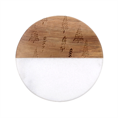 Christmas Tree Trees Nature Classic Marble Wood Coaster (round) 