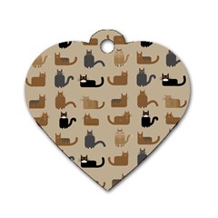 Cat Pattern Texture Animal Dog Tag Heart (one Side)