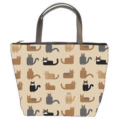 Cat Pattern Texture Animal Bucket Bag by Maspions