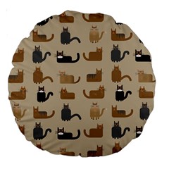 Cat Pattern Texture Animal Large 18  Premium Round Cushions by Maspions