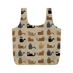 Cat Pattern Texture Animal Full Print Recycle Bag (m)