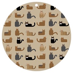 Cat Pattern Texture Animal Uv Print Acrylic Ornament Round