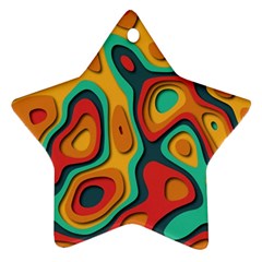 Paper Cut Abstract Pattern Star Ornament (two Sides) by Maspions