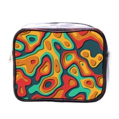 Paper Cut Abstract Pattern Mini Toiletries Bag (one Side)