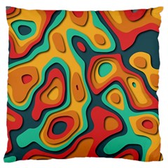 Paper Cut Abstract Pattern Large Premium Plush Fleece Cushion Case (one Side)