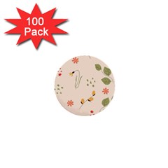 Spring Art Floral Pattern Design 1  Mini Buttons (100 Pack) 