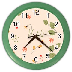 Spring Art Floral Pattern Design Color Wall Clock