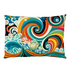 Waves Ocean Sea Abstract Whimsical Pillow Case by Maspions