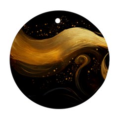 Abstract Gold Wave Background Ornament (round)