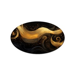 Abstract Gold Wave Background Sticker Oval (100 Pack)