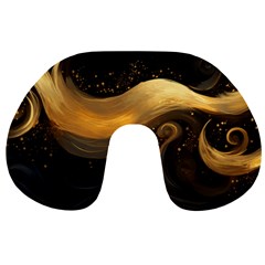 Abstract Gold Wave Background Travel Neck Pillow