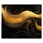 Abstract Gold Wave Background Two Sides Premium Plush Fleece Blanket (Kids Size) 50 x40  Blanket Front
