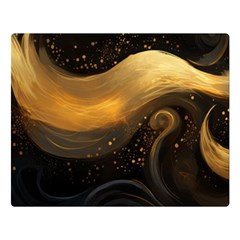 Abstract Gold Wave Background Two Sides Premium Plush Fleece Blanket (large)