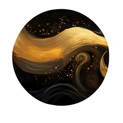 Abstract Gold Wave Background Mini Round Pill Box (pack Of 5)