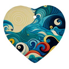 Waves Wave Ocean Sea Abstract Whimsical Ornament (heart)