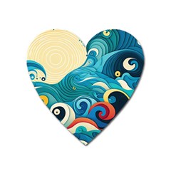 Waves Wave Ocean Sea Abstract Whimsical Heart Magnet