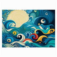 Waves Wave Ocean Sea Abstract Whimsical Large Glasses Cloth (2 Sides)