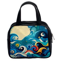 Waves Wave Ocean Sea Abstract Whimsical Classic Handbag (two Sides)