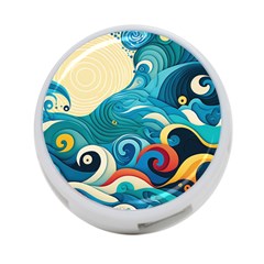 Waves Wave Ocean Sea Abstract Whimsical 4-port Usb Hub (one Side)