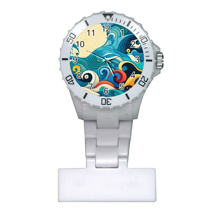 Waves Wave Ocean Sea Abstract Whimsical Plastic Nurses Watch