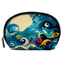 Waves Wave Ocean Sea Abstract Whimsical Accessory Pouch (large)